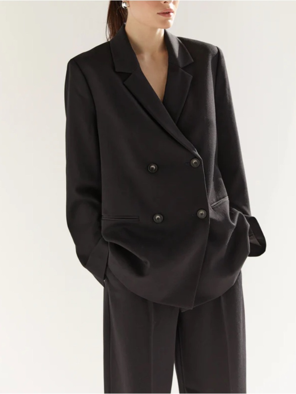 Fenn Wright Manson Studio Black Double-Breasted Blazer